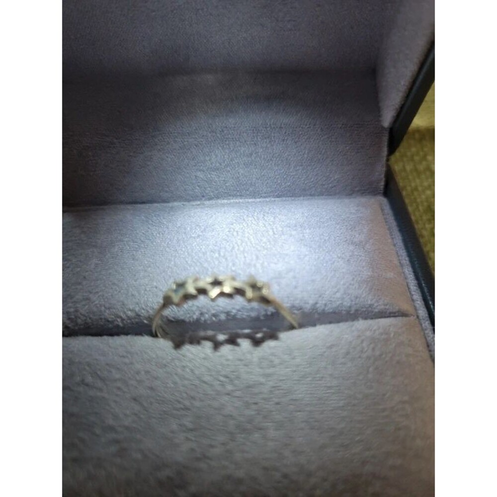Y2K Cottagecore Coquette Dainty Three Star Sterling Silver Ring Size 8.5